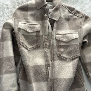 Abercrombie & Fitch Men's Plaid Jacket in Brown and Cream